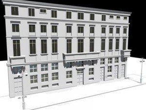 european building facade 3D 모델