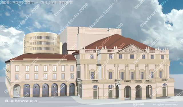 la scala theatre Modèle 3D .c4d .max .obj .3ds .fbx .stl .blend 