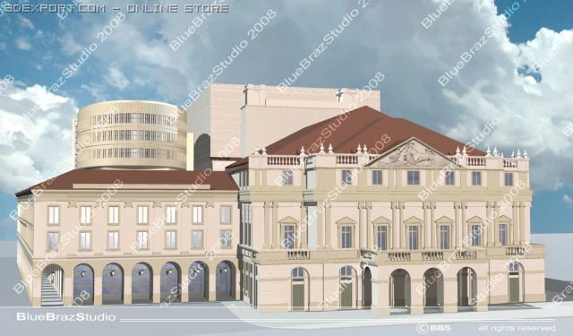 la scala theatre 3D Model .c4d .max .obj .3ds .fbx .stl .blend 