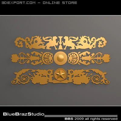 gold decoration 3D Model .c4d .max .obj .3ds .fbx .stl .blend 