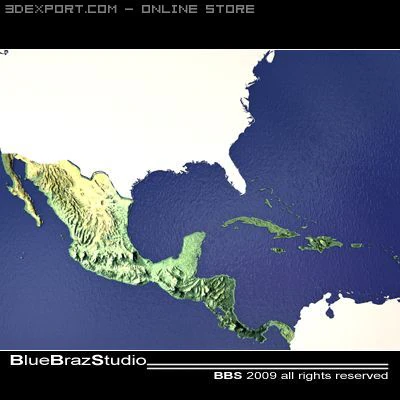 central america 3D Model .c4d .max .obj .3ds .fbx .stl .blend 