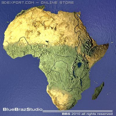 africa Modelo 3D .c4d .max .obj .3ds .fbx .stl .blend 