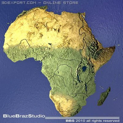 africa 3D Model .c4d .max .obj .3ds .fbx .stl .blend 