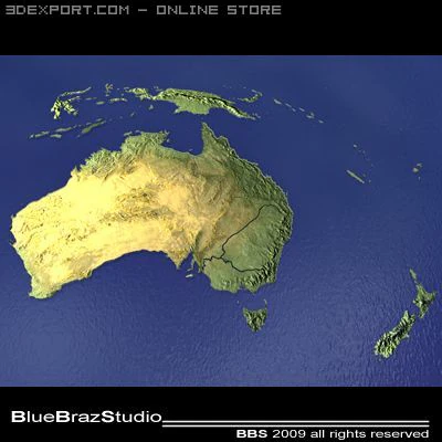 australia and new zealand 3D Model .c4d .max .obj .3ds .fbx .stl .blend