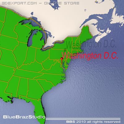 washington dc Model 3D .c4d .max .obj .3ds .fbx .stl .blend 