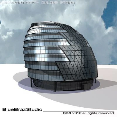 london city hall 3D Model .c4d .max .obj .3ds .fbx .stl .blend