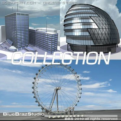 london building collection 3D Model .c4d .max .obj .3ds .fbx .stl .blend 