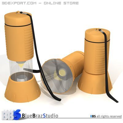 flashlight 3D Model .c4d .max .obj .3ds .fbx .stl .blend 
