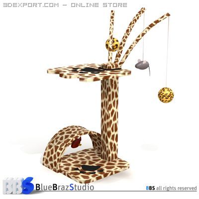 cat tree 3D Модель .c4d .max .obj .3ds .fbx .stl .blend 