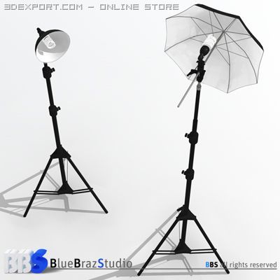 light umbrella and lamp holder Modello 3D .c4d .max .obj .3ds .fbx .stl .blend 