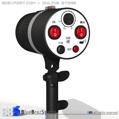 strobe light 3D Model .c4d .max .obj .3ds .fbx .stl .blend 