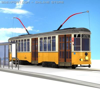 san francisco tramway 3D Model .c4d .max .obj .3ds .fbx .stl .blend