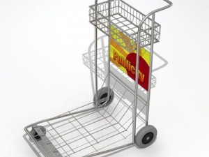 airport luggage cart Model 3D