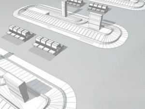 airport baggage carousel 3D 모델