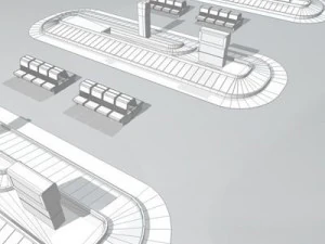 Gep&auml;ckband am Flughafen 3D Modell