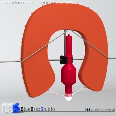 horseshoe lifebuoy 3D Model .c4d .max .obj .3ds .fbx .stl .blend 