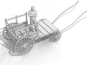 ancient chariot 2 3D Model