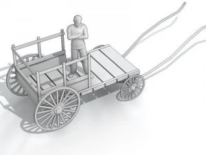 ancient chariot 2 3D Model
