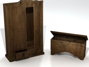 wardrobe and chest Model 3D
