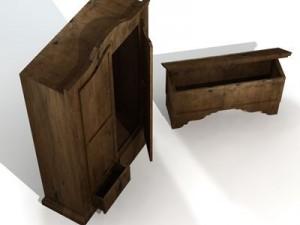 wardrobe and chest 3D Model