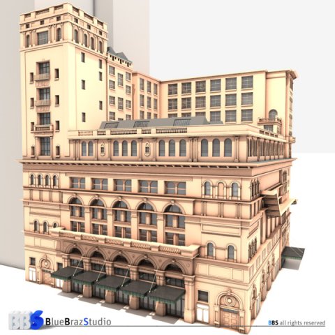 carnegie hall 3D 모델 .c4d .max .obj .3ds .fbx .stl .blend 