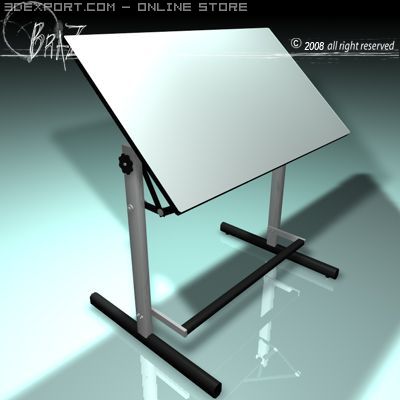 drawing table 3D Model .c4d .max .obj .3ds .fbx .stl .blend 