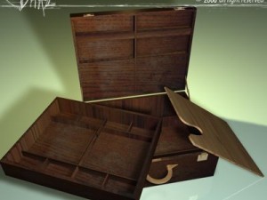 wooden suitcase 3D 모델