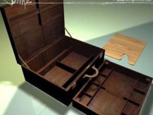 wooden suitcase 3D Model