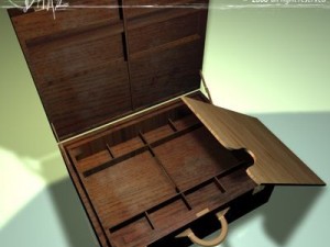 wooden suitcase 3D Model