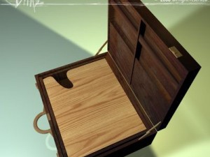 wooden suitcase 3D Model