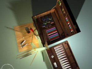 artist suitcase Modelo 3D