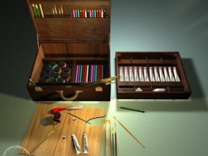artist suitcase Modelo 3D
