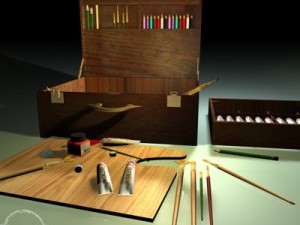 artist suitcase Modelo 3D