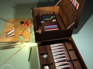 artist suitcase Modelo 3D