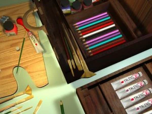 валіза художника 3D Модель