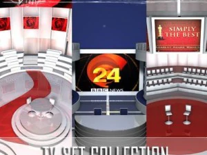 tv-set collectie 3D Model