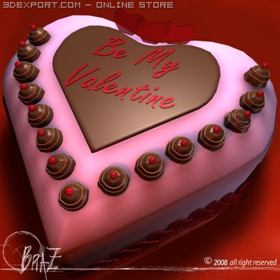valentine cake Modelo 3D .c4d .max .obj .3ds .fbx .stl .blend 