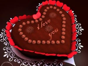 torta al cioccolato di San Valentino Modello 3D
