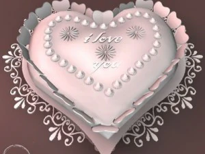valentine chocolate cake 3D Model