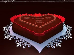 valentine chocolate cake 3D Model