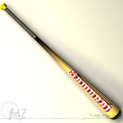 baseball bat 8 Model 3D .c4d .max .obj .3ds .fbx .stl .blend 