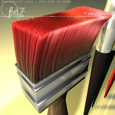 paint brushes 3D Model .c4d .max .obj .3ds .fbx .stl .blend 
