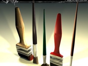 paint brushes 3D Model