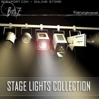 stage lights   set 3Dモデル .c4d .max .obj .3ds .fbx .stl .blend 