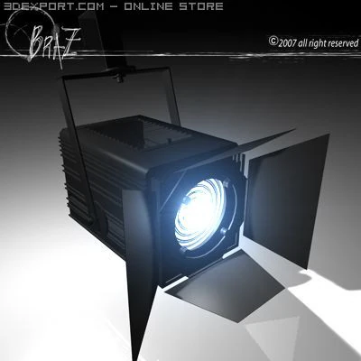 stage light fresnel 3D Model .c4d .max .obj .3ds .fbx .stl .blend