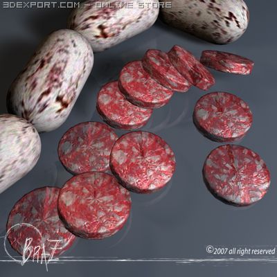 salami 3D Model .c4d .max .obj .3ds .fbx .stl .blend 