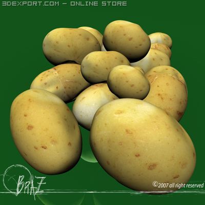 potatoes Model 3D .c4d .max .obj .3ds .fbx .stl .blend 