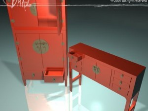 chinese cabinet and closet 3D Model
