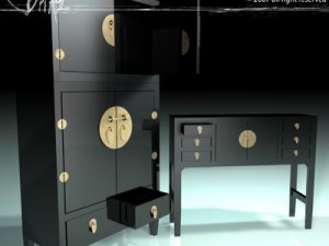 chinese cabinet and closet Modelo 3D