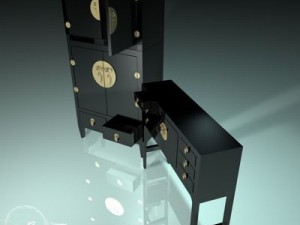 chinese cabinet and closet Modelo 3D